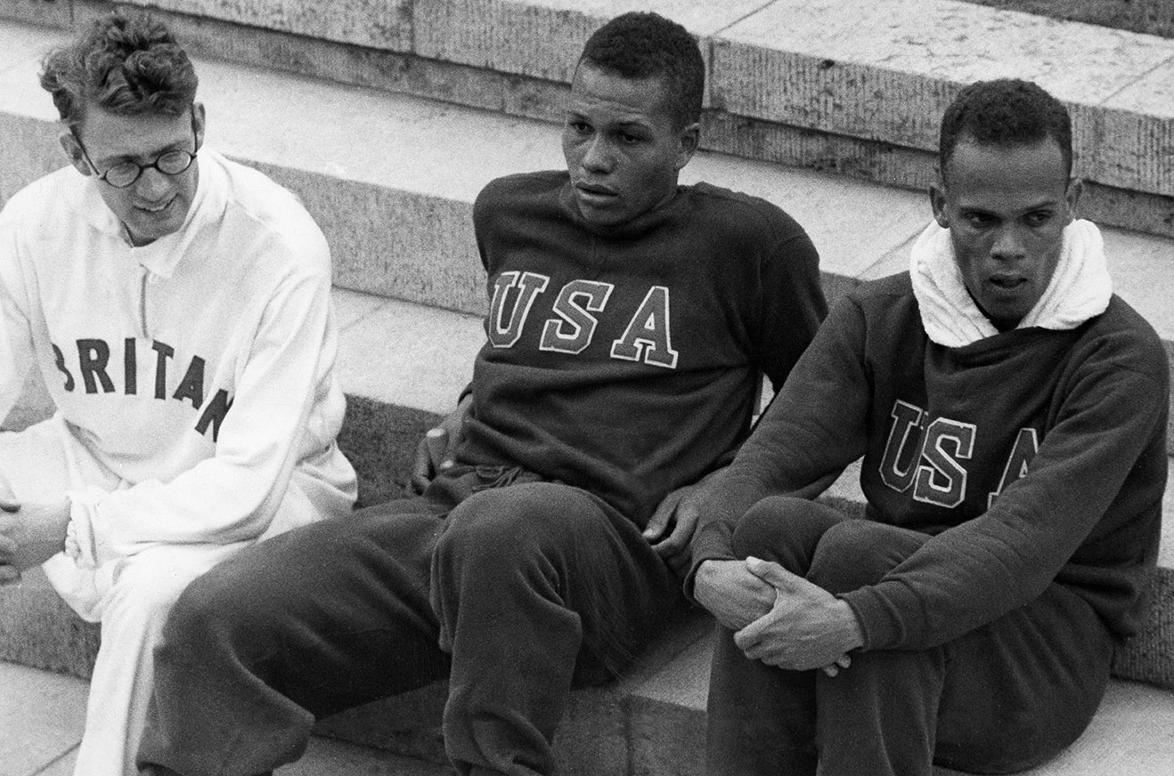 Photo, from left: 1936 Olympic competitors in Berlin, Godfrey Brown, Archibald Williams and James Lu Valle